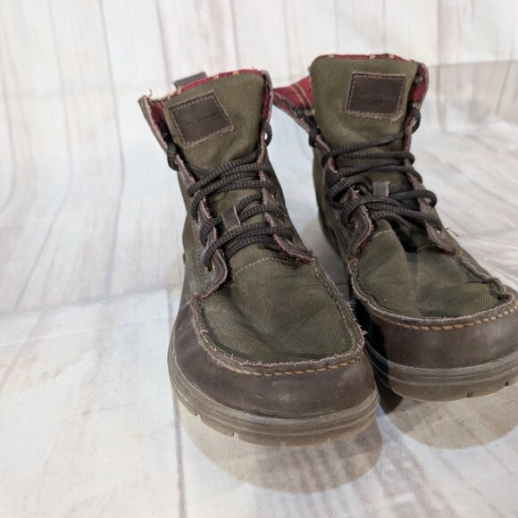 Lems Boulder Men's 12 Green Canvas Casual Retro Hiking Ankle Boot - Picture 3 of 7